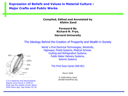 Expression of Beliefs and Values in Material Culture