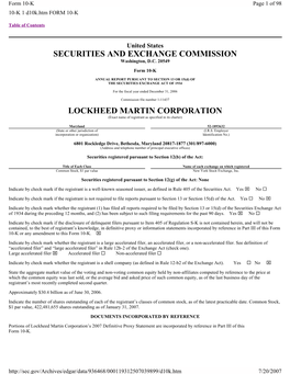 Securities and Exchange Commission Lockheed