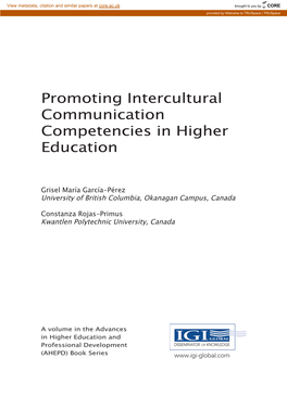 Promoting Intercultural Communication Competencies in Higher Education
