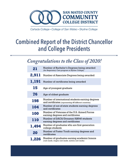 Combined Report of the District Chancellor and College Presidents