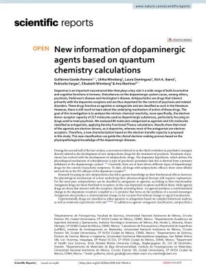 New Information of Dopaminergic Agents Based on Quantum Chemistry Calculations Guillermo Goode‑Romero1*, Ulrika Winnberg2, Laura Domínguez1, Ilich A