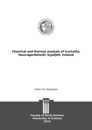 Chemical and Thermal Analysis of Troctolite, Hamragarðaheiði, Eyjafjöll, Iceland