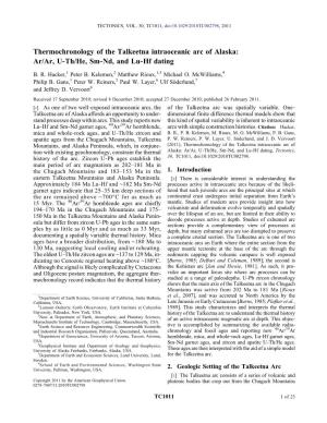 Thermochronology of the Talkeetna Intraoceanic Arc of Alaska: Ar/Ar, U‐Th/He, Sm‐Nd, and Lu‐Hf Dating