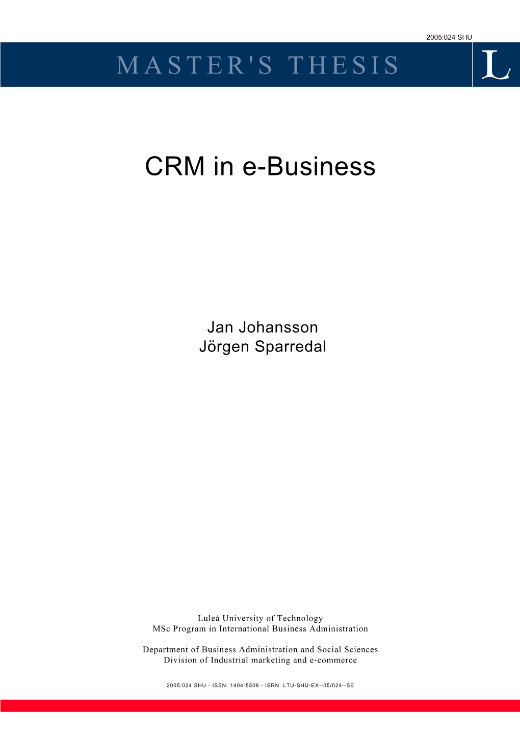CRM in E-Business