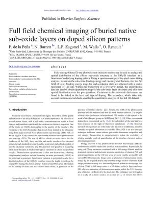 Full Field Chemical Imaging of Buried Native Sub-Oxide Layers on Doped Silicon Patterns