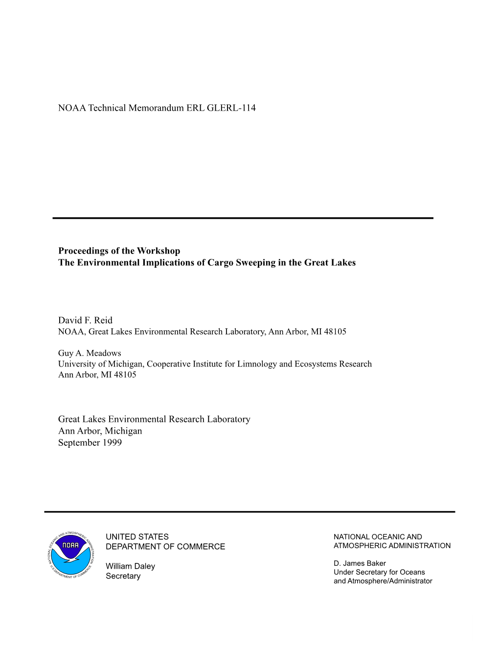 Proceedings, Workshop on the Environmental Implications Of