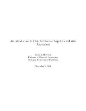 An Introduction to Fluid Mechanics: Supplemental Web Appendices