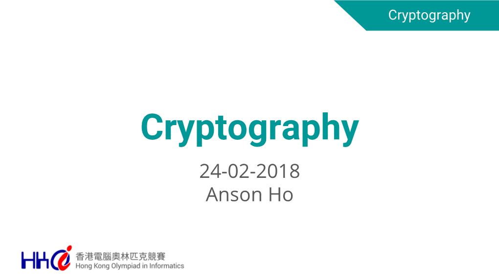 Cryptography