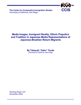 Media Images, Immigrant Reality: Ethnic Prejudice and Tradition in Japanese Media Representations of Japanese-Brazilian Return Migrants