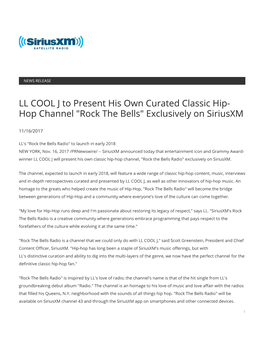 Hop Channel "Rock the Bells" Exclusively on Siriusxm