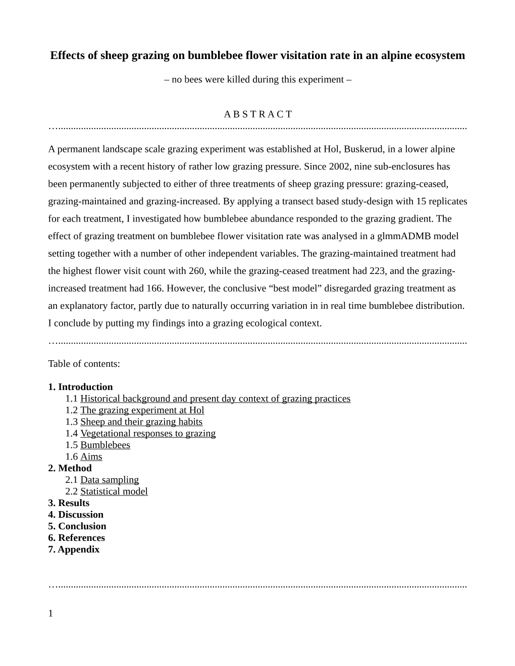 Effects of Sheep Grazing on Bumblebee Flower Visitation Rate in an Alpine Ecosystem