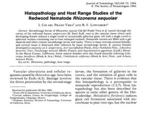 Histopathology and Host Range Studies of the Redwood Nematode Rhizonema Sequoiae 1