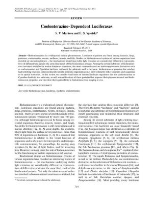 Coelenterazine-Dependent Luciferases