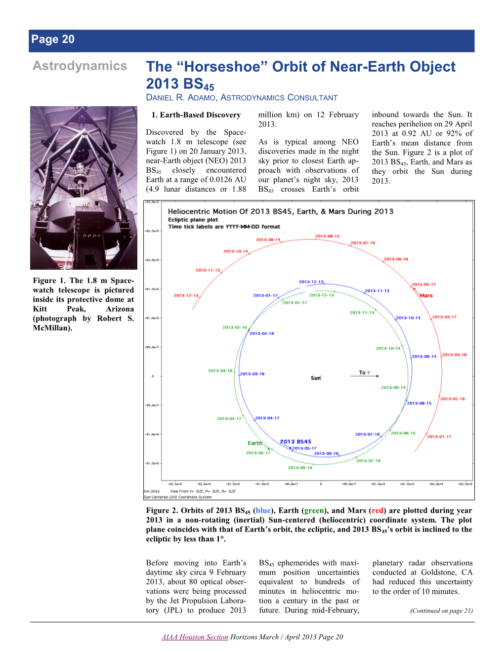 The “Horseshoe” Orbit of Near-Earth Object 2013 BS45 DANIEL R