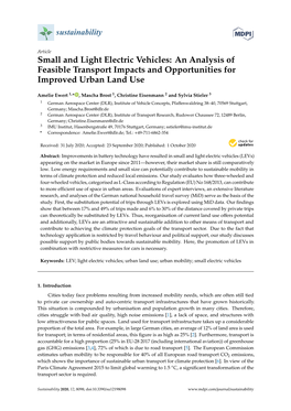 Small and Light Electric Vehicles: an Analysis of Feasible Transport Impacts and Opportunities for Improved Urban Land Use
