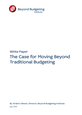 White Paper the Case for Moving Beyond Traditional Budgeting