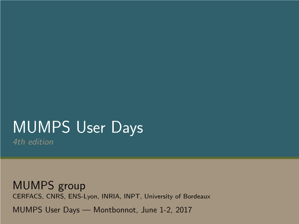 MUMPS User Days 4Th Edition