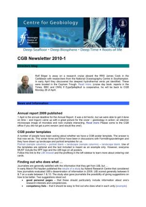 CGB Newsletter 2010-1