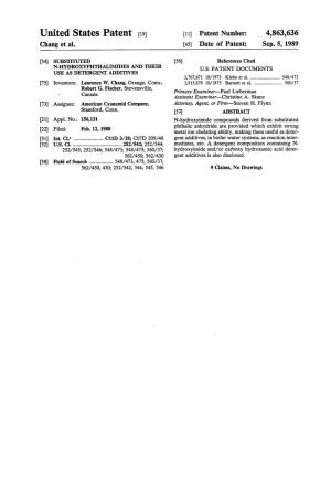United States Patent [191 [11] Patent Number: 4,863,636 Chang Et 21