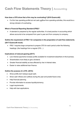 Cash Flow Statements Theory | Accounting