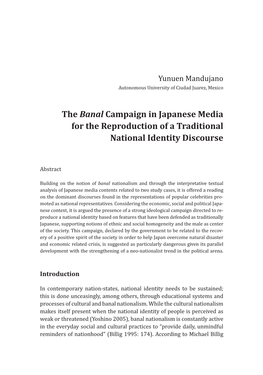 The Banal Campaign in Japanese Media for the Reproduction of a Traditional National Identity Discourse
