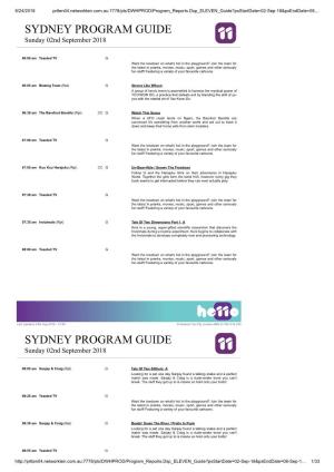 Sydney Program Guide Sydney Program