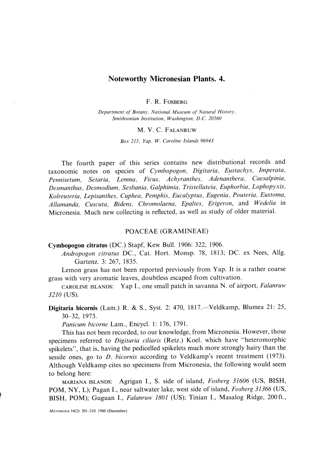 Noteworthy Micronesian Plants. 4