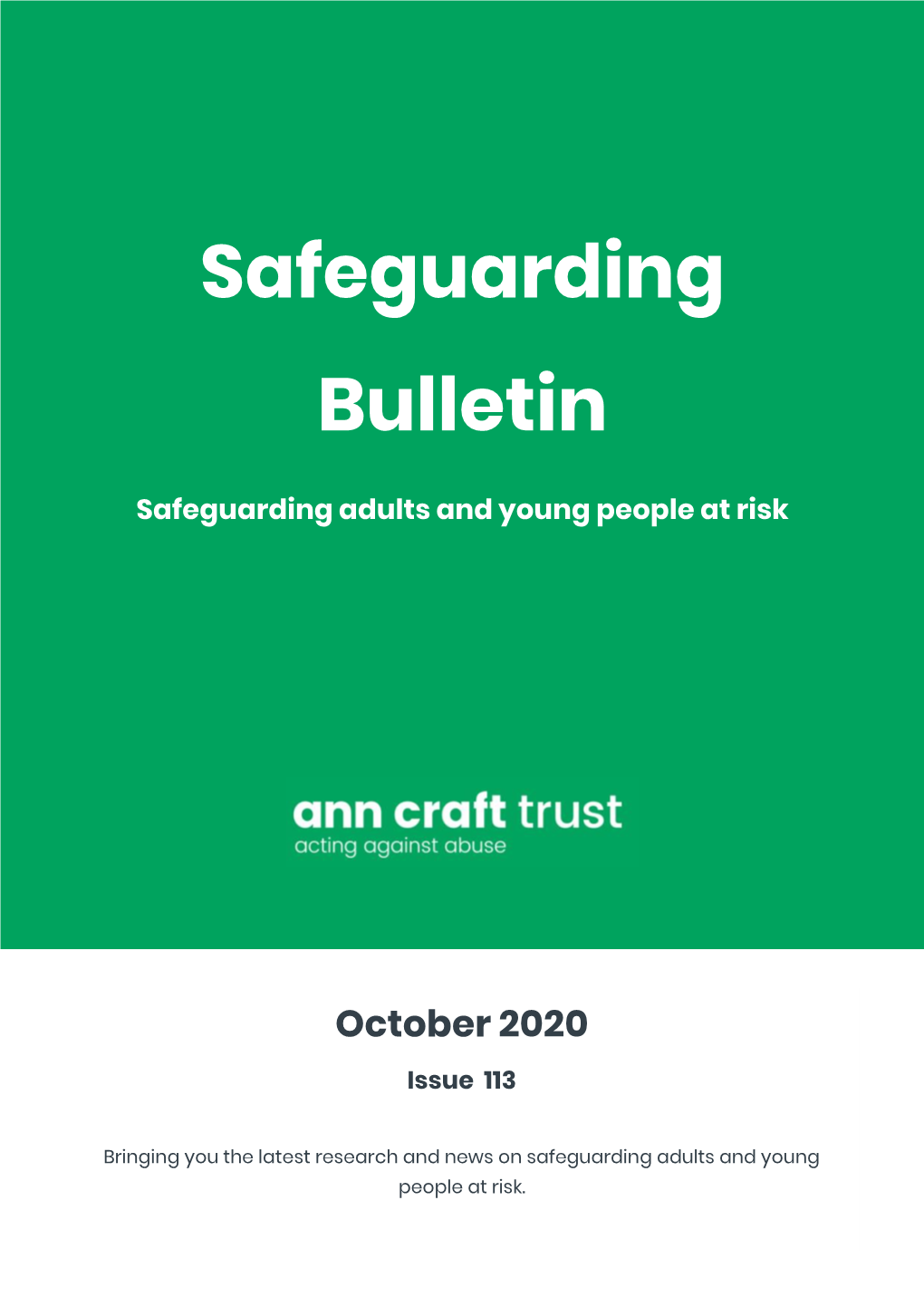 Download the October 2020 ACT Safeguarding Bulletin Here