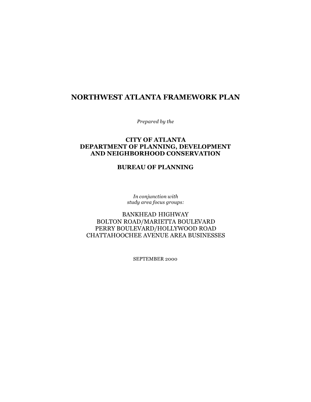 Northwest Atlanta Framework Plan