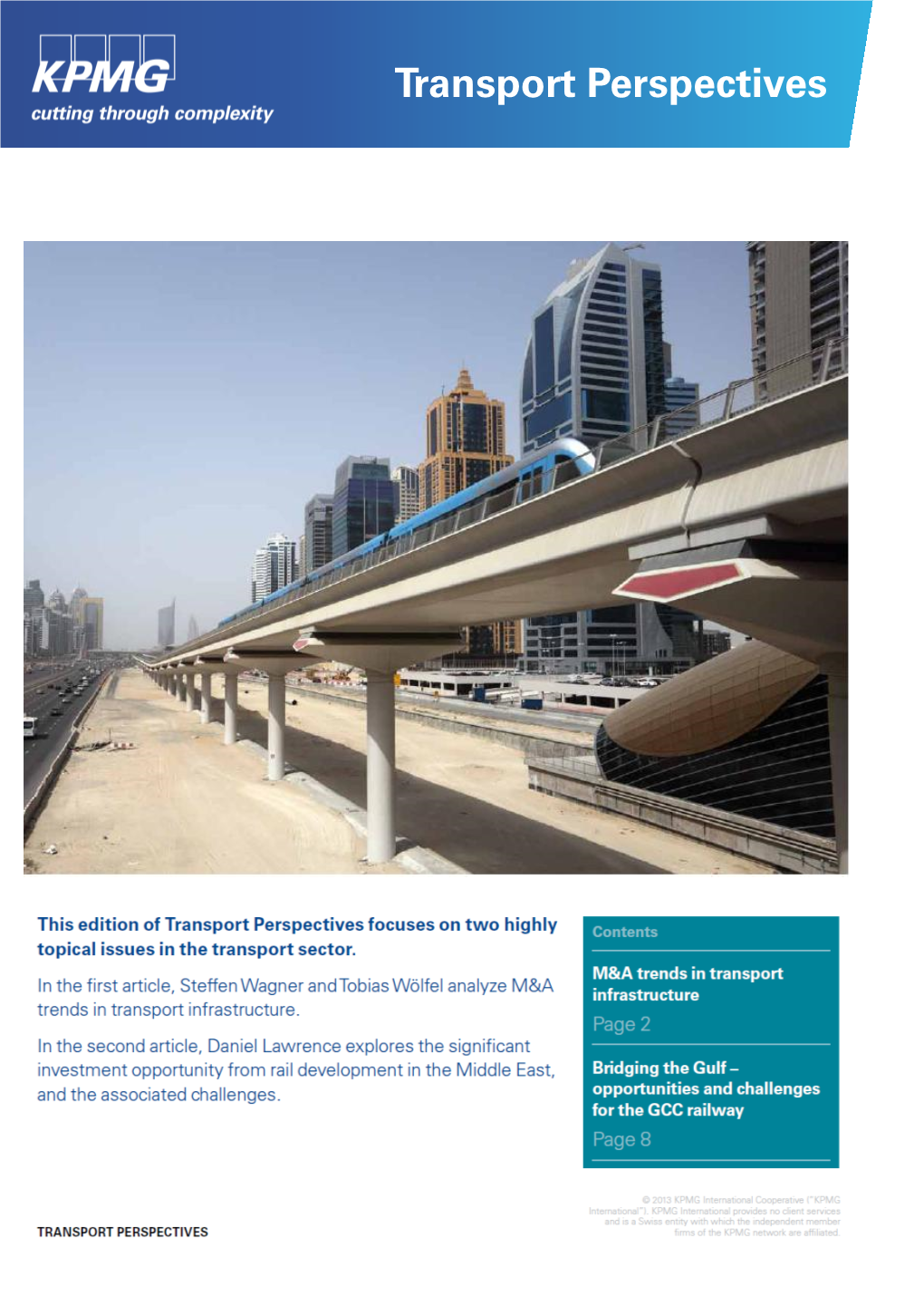 Transport Perspectives 2 | Transport Perspectives / September 2013