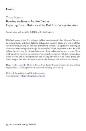 Dancing Archives – Archive Dances Exploring Dance Histories at the Radcliffe College Archives