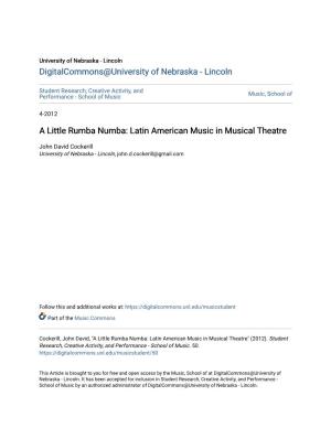 Latin American Music in Musical Theatre