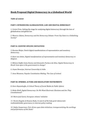 Book Proposal Digital Democracy in a Globalised World