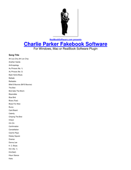 Charlie Parker Fakebook Software for Windows, Mac Or Realbook Software Plugin