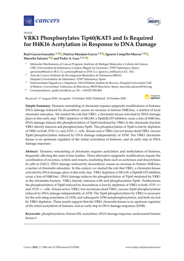 VRK1 Phosphorylates Tip60/KAT5 and Is Required for H4K16 Acetylation in Response to DNA Damage