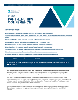 1. Infrastructure Partnerships Australia Convenes Partnerships 2018 in Melbourne 2