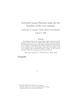 Universal Cannon-Thurston Maps and the Boundary of the Curve Complex