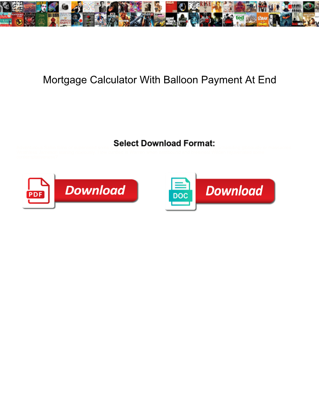 Mortgage Calculator with Balloon Payment at End