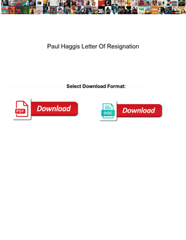 Paul Haggis Letter of Resignation