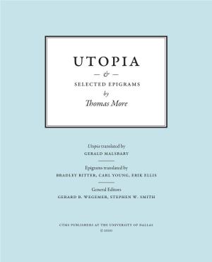 UTOPIA — ​­ & —​­ Selected Epigrams by Thomas More