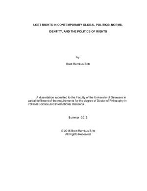 Lgbt Rights in Contemporary Global Politics