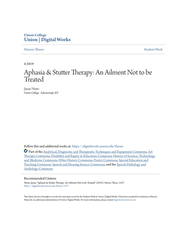 Aphasia & Stutter Therapy: an Ailment Not to Be Treated