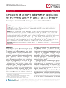 Limitations of Selective Deltamethrin Application for Triatomine Control In