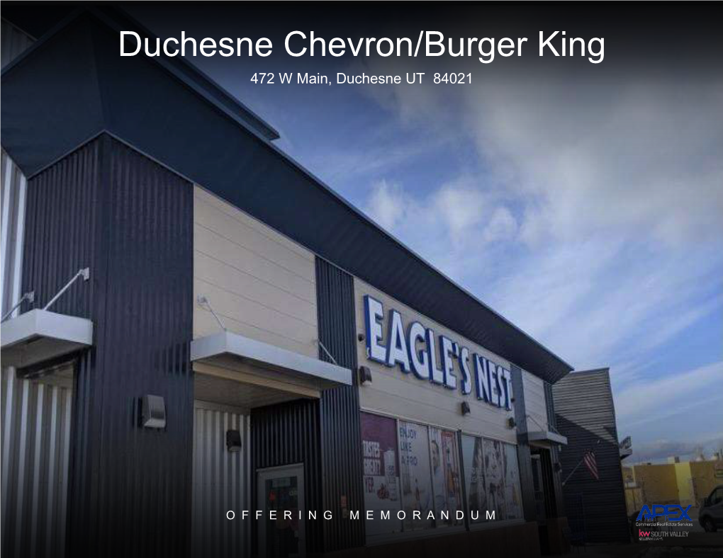 Duchesne Chevron/Burger King 472 W Main, Duchesne UT 84021