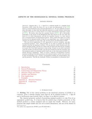 Aspects of the Homological Minimal Model Program