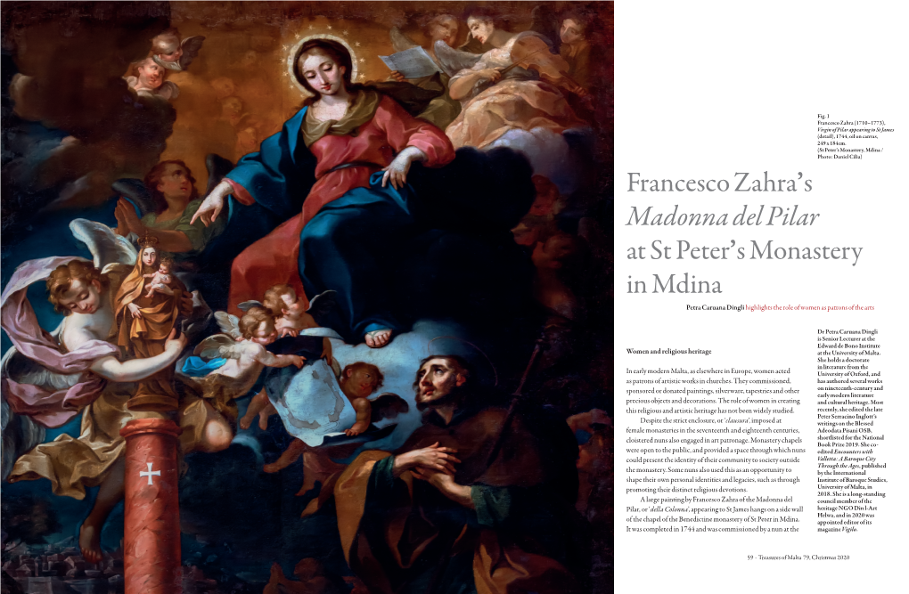 Francesco Zahra's Madonna Del Pilar at St Peter's Monastery in Mdina
