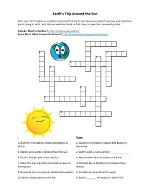 Earth's Trip Around the Sun Crossword Puzzle