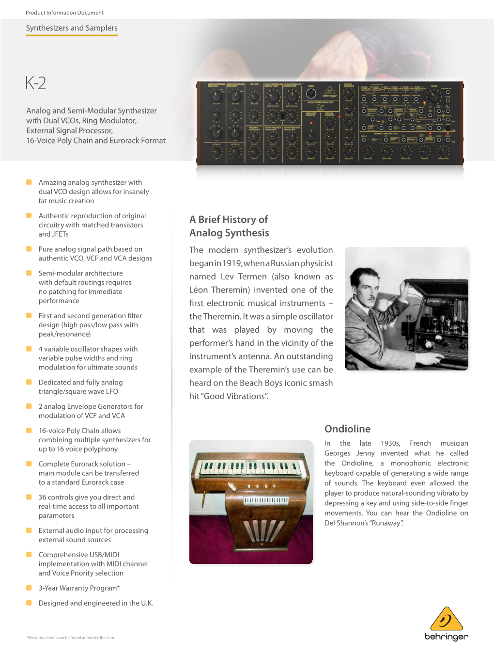 A Brief History of Analog Synthesis Ondioline