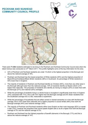Peckham and Nunhead Community Council Profile