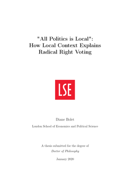 "All Politics Is Local": How Local Context Explains Radical Right Voting